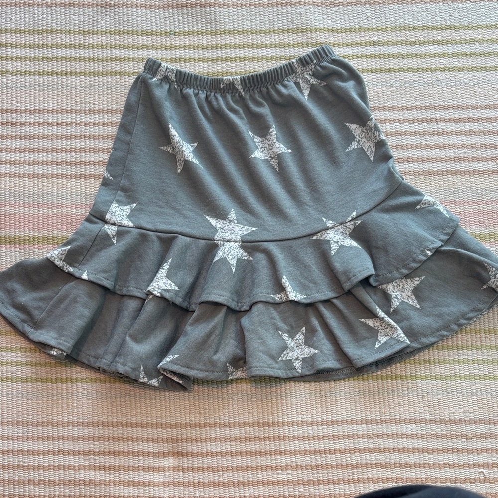 Kids' Gray Star Patterned A-Line Skirt